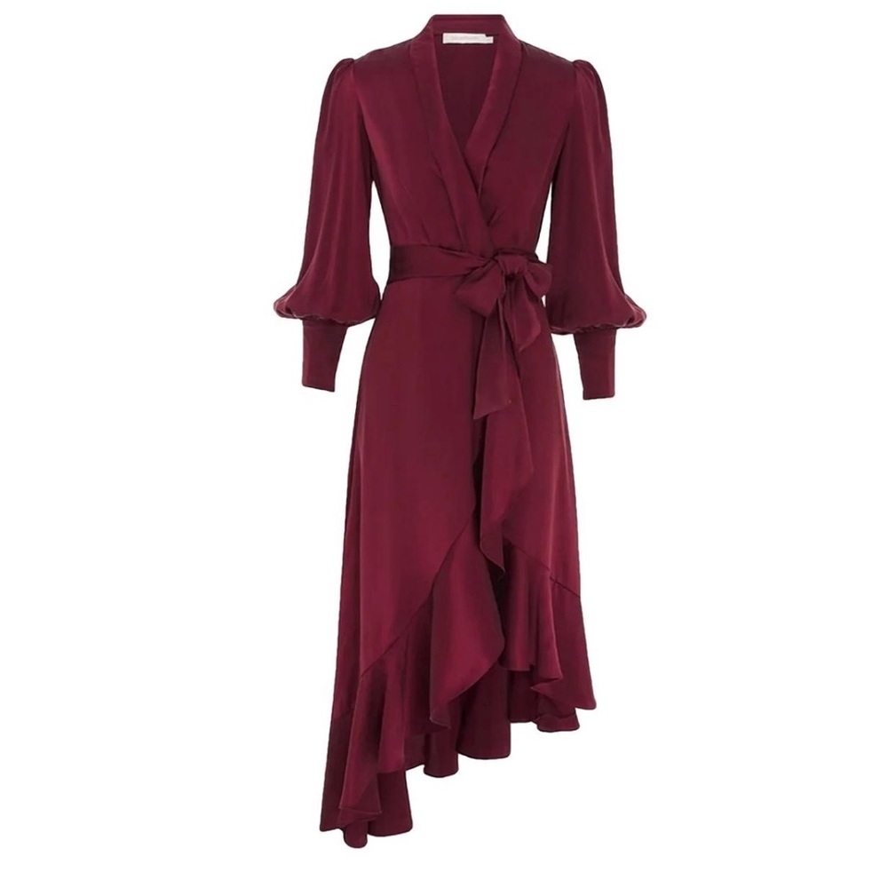 Zimmermann Deep Red Asymmetrical Dress Size 6/AU 2